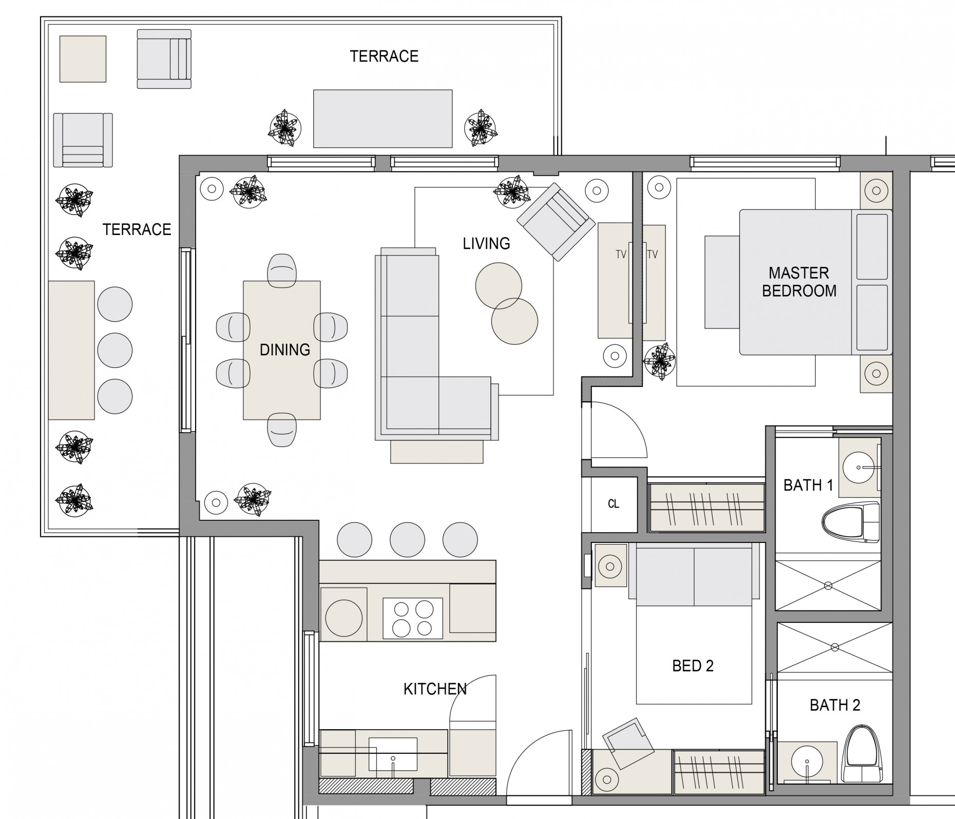 Harbour Walk Residence  |  2 Bed 2 Bath