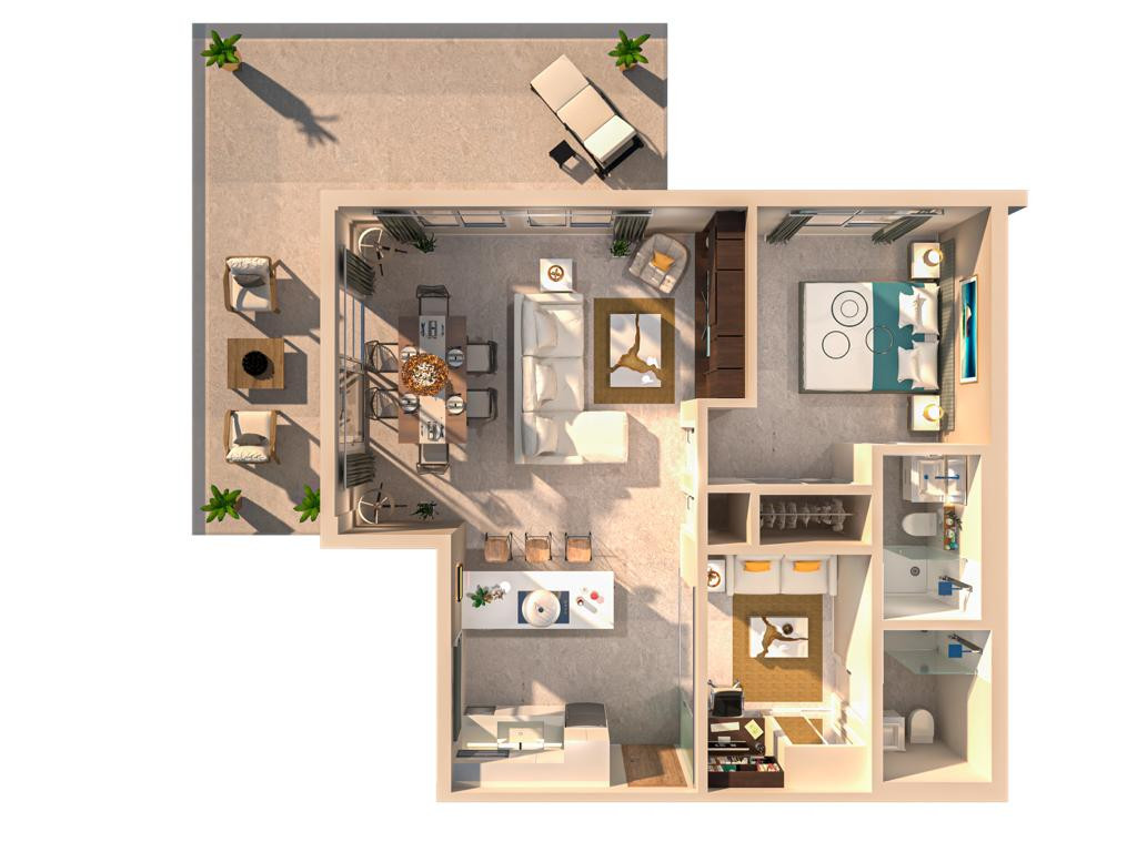 Harbour Walk Residence  |  2 Bed 2 Bath