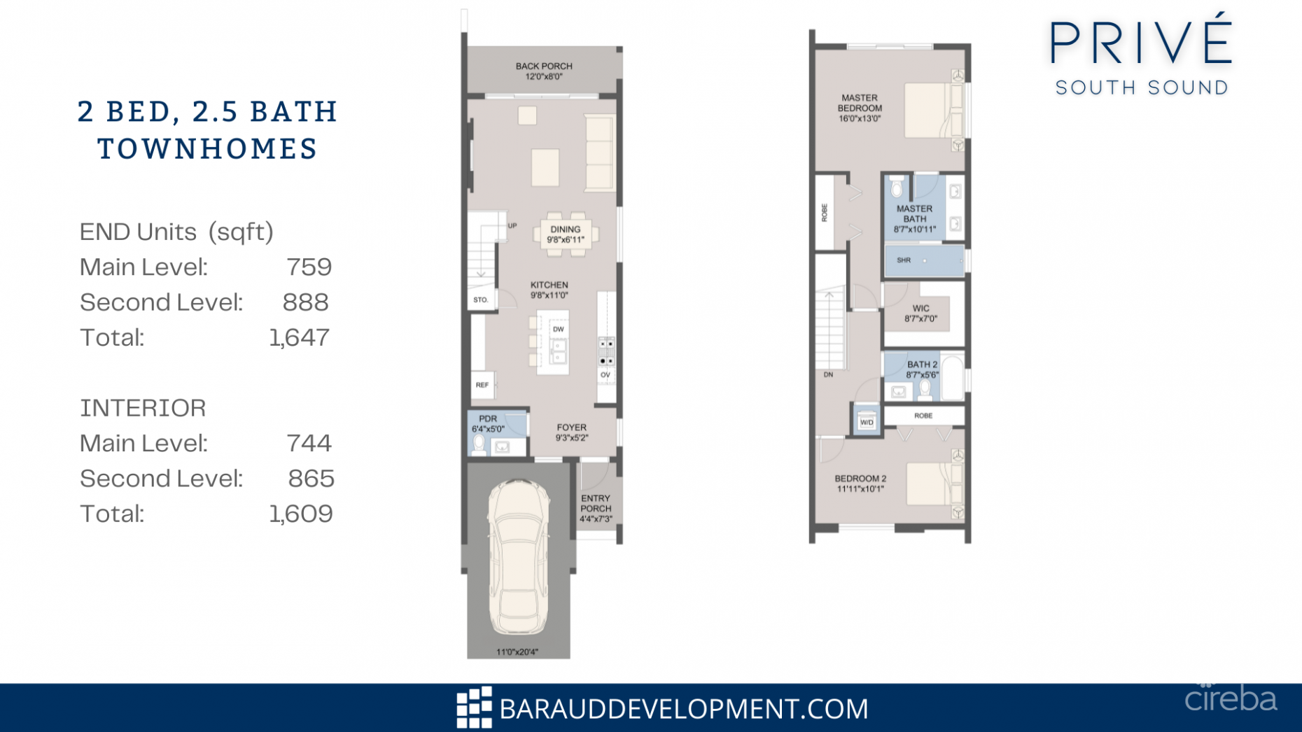 PRIVE PHASE 1 2 BED 2.5BATH, POOL VIEW