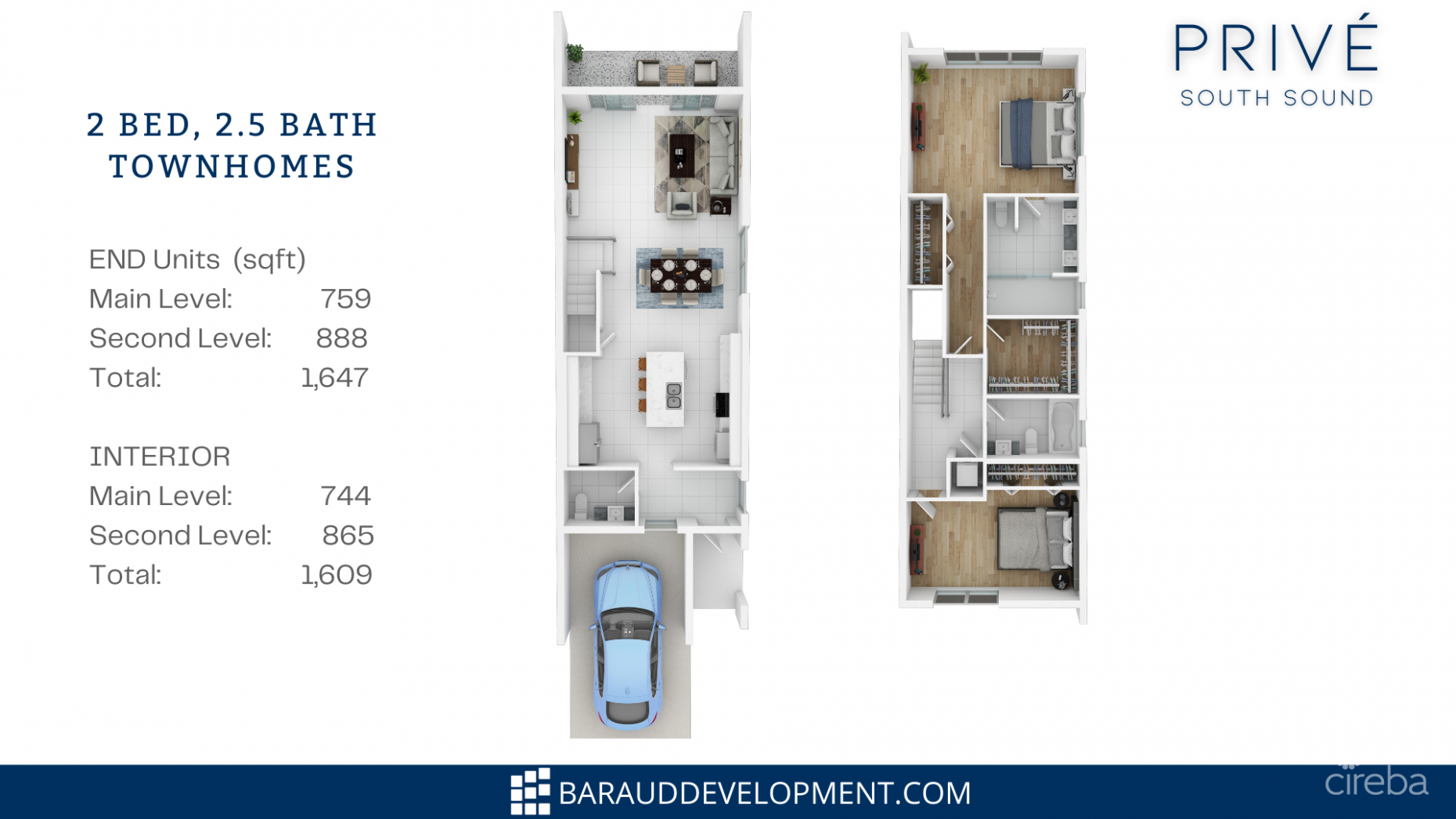 PRIVE PHASE 1 2 BED 2.5BATH, POOL VIEW