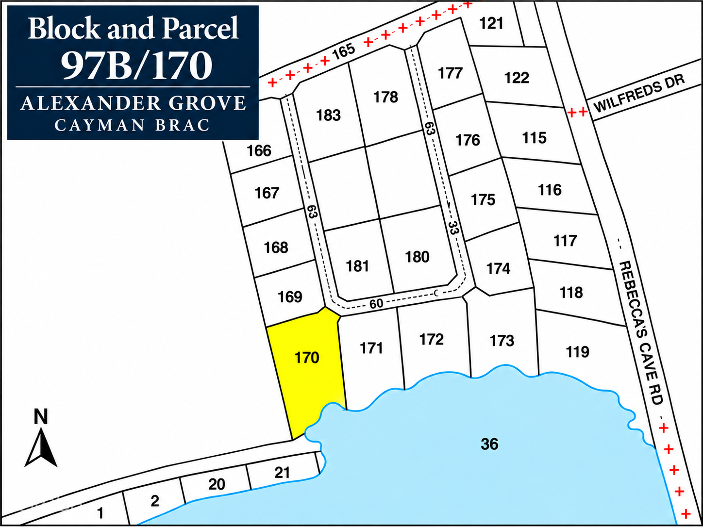 ALEXANDER GROVE SUBDIVISION - CAYMAN BRAC - POND LOT 1