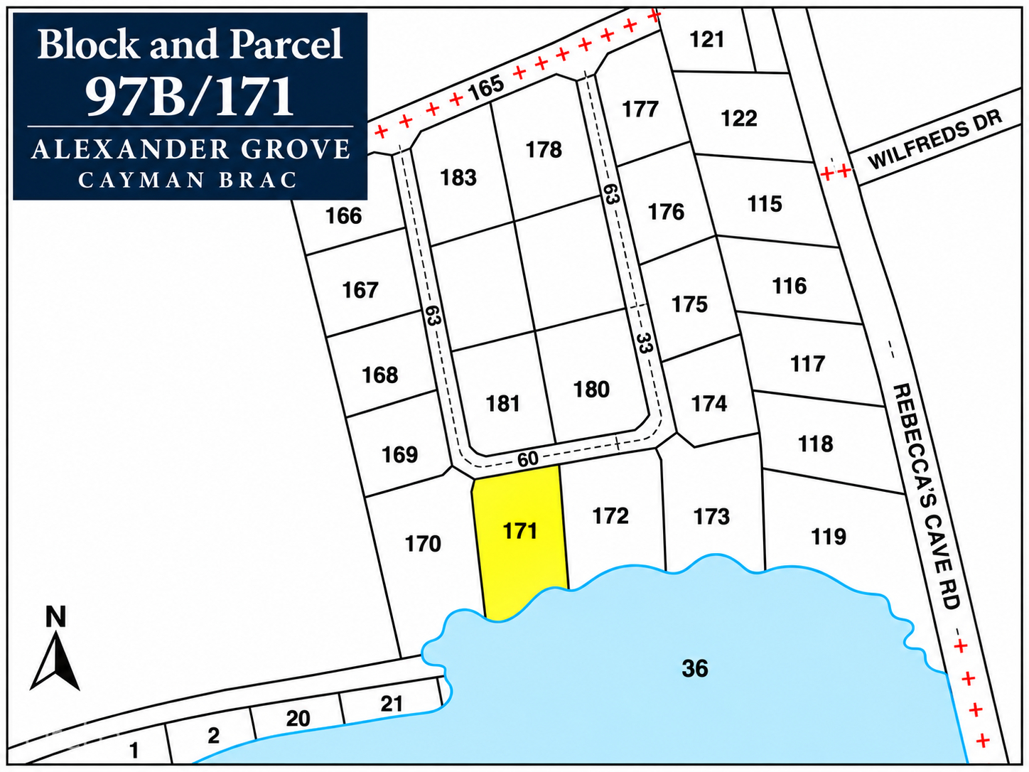 ALEXANDER GROVE SUBDIVISION - CAYMAN BRAC - POND LOT 2
